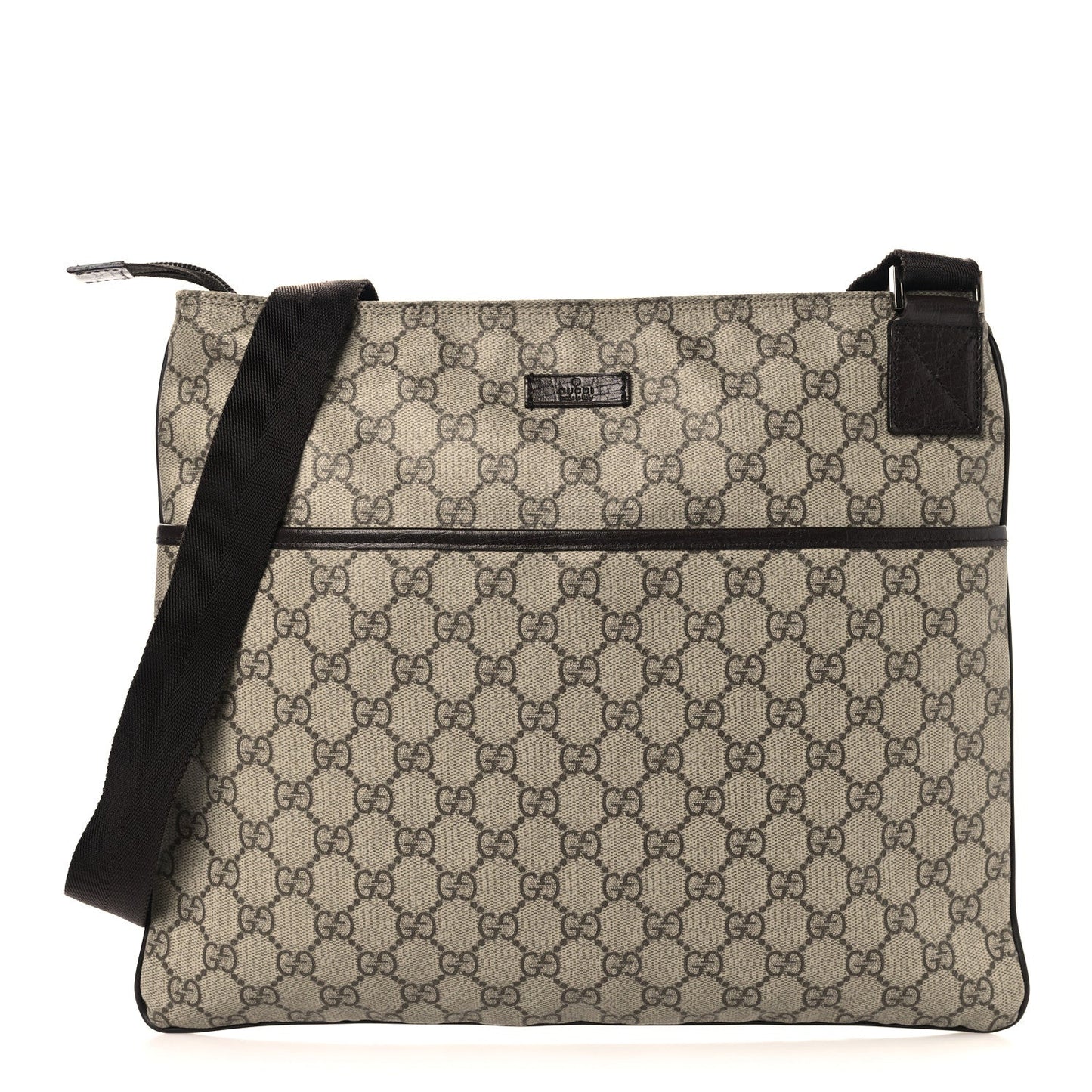 GG Plus Monogram Medium Flat Messenger Bag Dark Brown