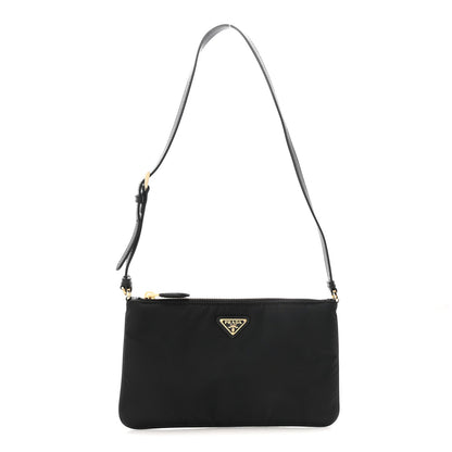 Re-Nylon Saffiano Raso Shoulder Bag Black