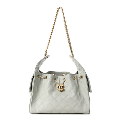 Caviar Quilted Small Chanel 25 Handbag Light Green
