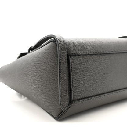 Grained Calfskin Nano Belt Bag Grey