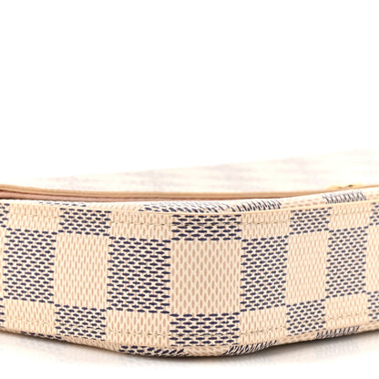 Damier Azur Pochette Felicie Chain Wallet Rose Ballerine