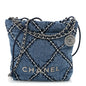 Denim Stitched Quilted Mini Chanel 22 Blue