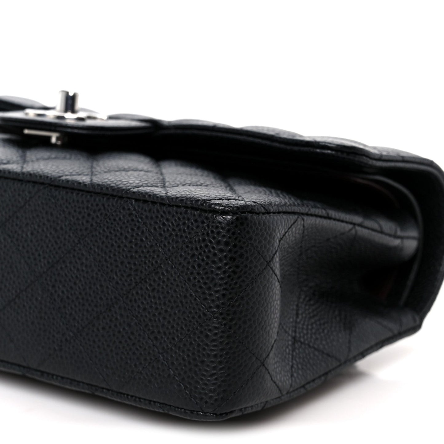 Caviar Quilted Small Double Flap Black