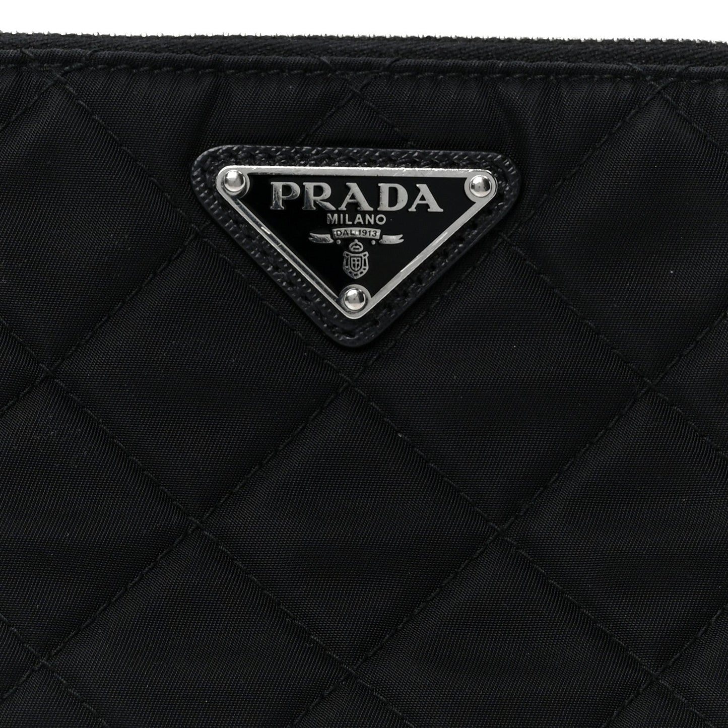 Nylon Tessuto Impuntu Quilted Crossbody Bag Black