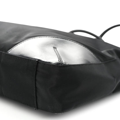 Tessuto Nylon Calfskin Shopping Tote Black