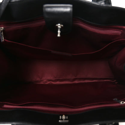 Caviar Medium Cerf Executive Shopper Tote Black