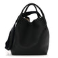Grained Calfskin Large Bale Bag Navy Blue