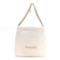Shiny Calfskin Quilted Small Chanel 22 White