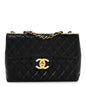 Lambskin Quilted XL Jumbo Single Flap Black