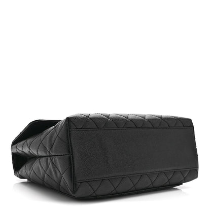 Caviar Quilted Jumbo Kelly Flap Black