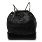 Aged Calfskin Quilted Small Gabrielle Backpack Black