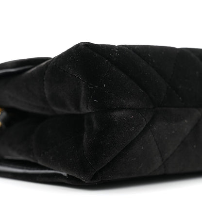 Velvet Strass Diamond Lock Flap Black