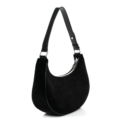 Velvet Strass Triomphe Ava Shoulder Bag Black