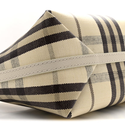 Coated Canvas Vintage Check Calfskin Mini Highlands Shoulder Bag Light Beige