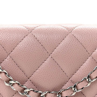Caviar Quilted Wallet on Chain WOC Light Pink