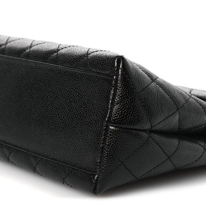 Caviar Quilted Jumbo Kelly Flap Black