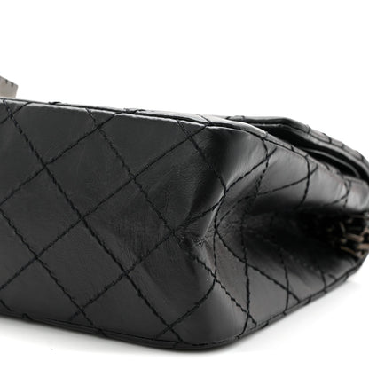 Aged Calfskin Quilted 2.55 Reissue 225 Flap So Black