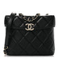 Lambskin Quilted Small Box Bag Black