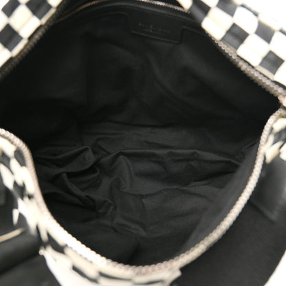 Nylon Checker Print Large Pandora Black White