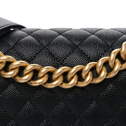 Caviar Quilted Medium Boy Flap Black