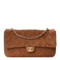 Suede Calfskin Small Souplissimo Maxi Flap Camel