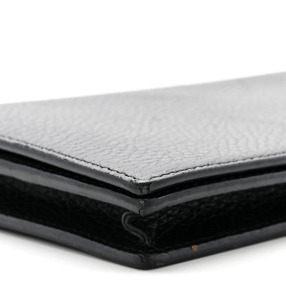Dollar Calfskin Medium Betty Chain Wallet Black