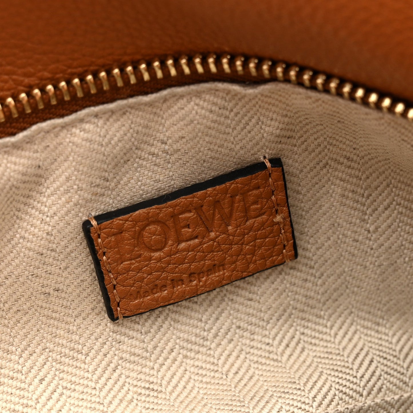 Grained Calfskin Small Puzzle Bag Tan