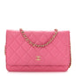 Caviar Quilted Wallet on Chain WOC Pink