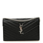 Grain De Poudre Matelasse Chevron Monogram Chain Wallet Black
