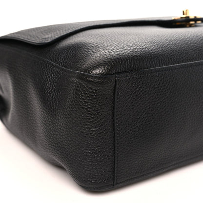 Grained Calfskin Souplissimo Maxi Flap Black