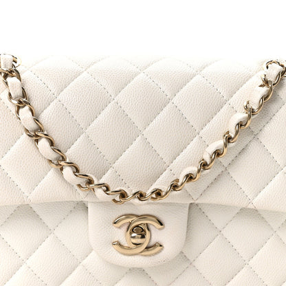 Caviar Quilted Small Double Flap White