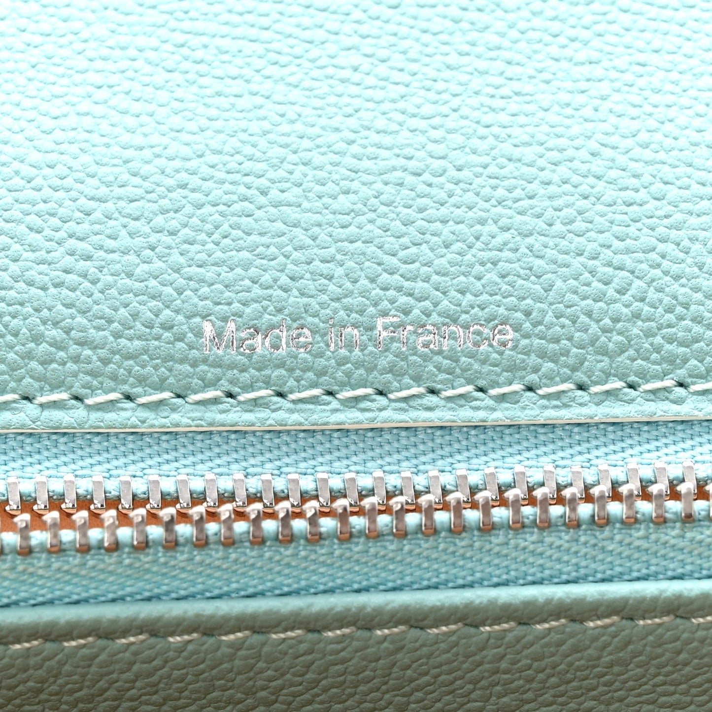 Grained Calfskin MM Brillant Satchel Light Blue