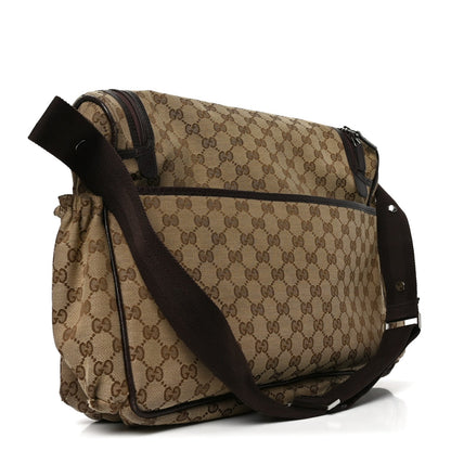 Monogram Natural Pigskin Large Diaper Bag Beige Ebony Cocoa Dark Chocolate