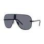 Givenchy Sunglasses Shield Full Rim, Shiny Black Frame and Grey Lens GV40087U01A