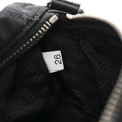 Tessuto Nylon Saffiano Impunturato Quilted Barrel Pochette Black