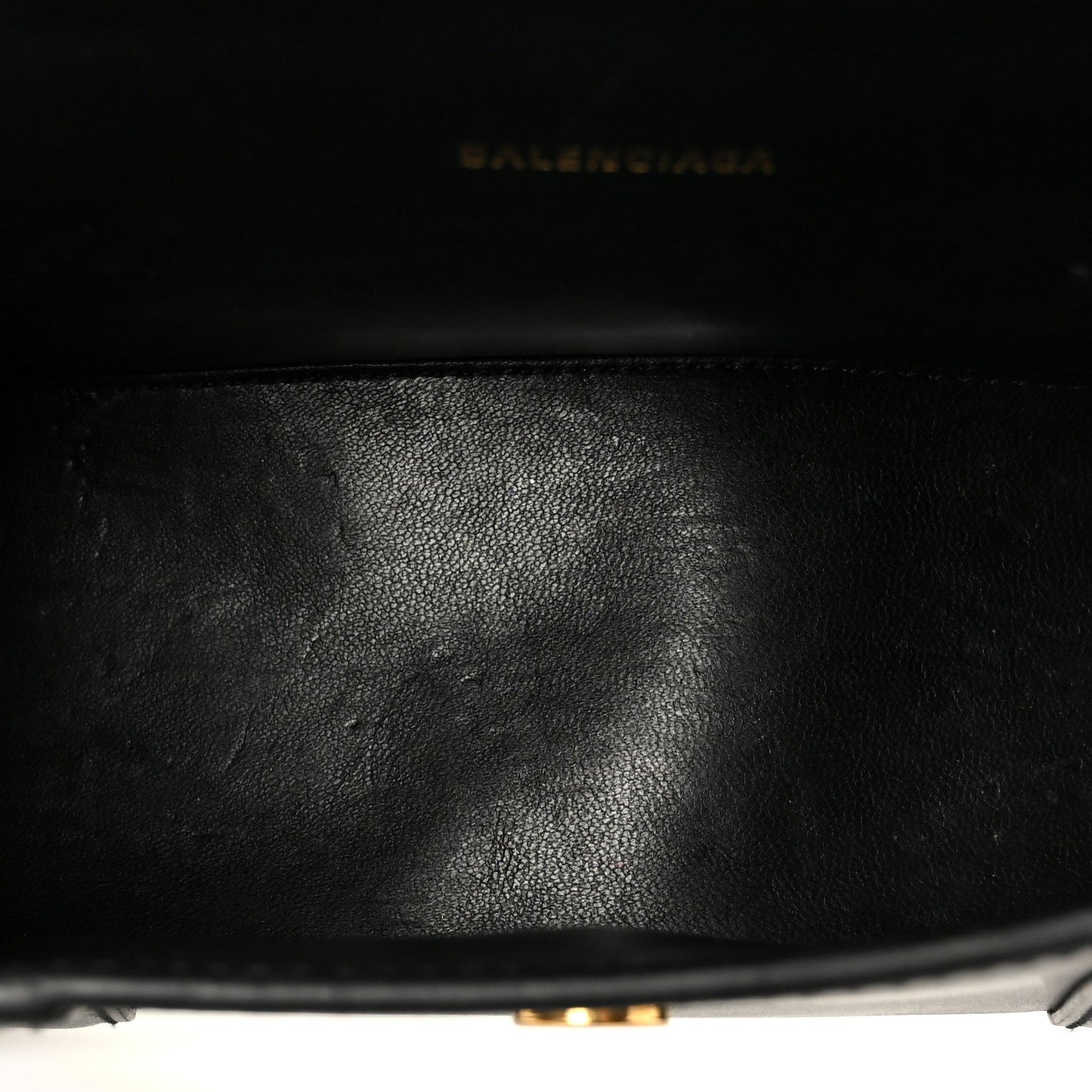 Shiny Box Calfskin Hourglass Top Handle Bag XS Black