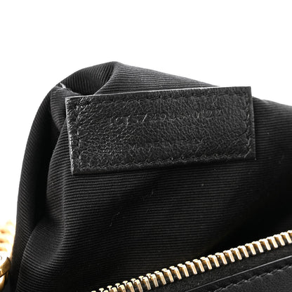 Calfskin Y Quilted Monogram Medium Loulou Chain Satchel Black