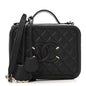 Caviar Quilted Medium CC Filigree Vanity Case Black