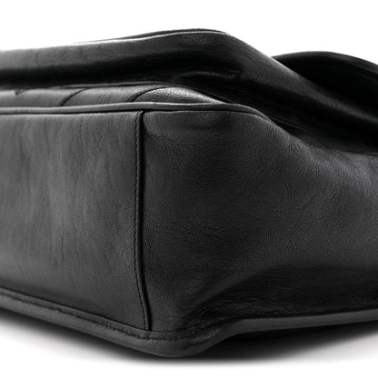 Calfskin Matelasse Monogram Microstud Medium Niki Chain Satchel Black