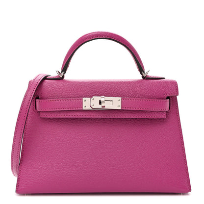 Chevre Mysore Mini Kelly Sellier 20 Rose Pourpre