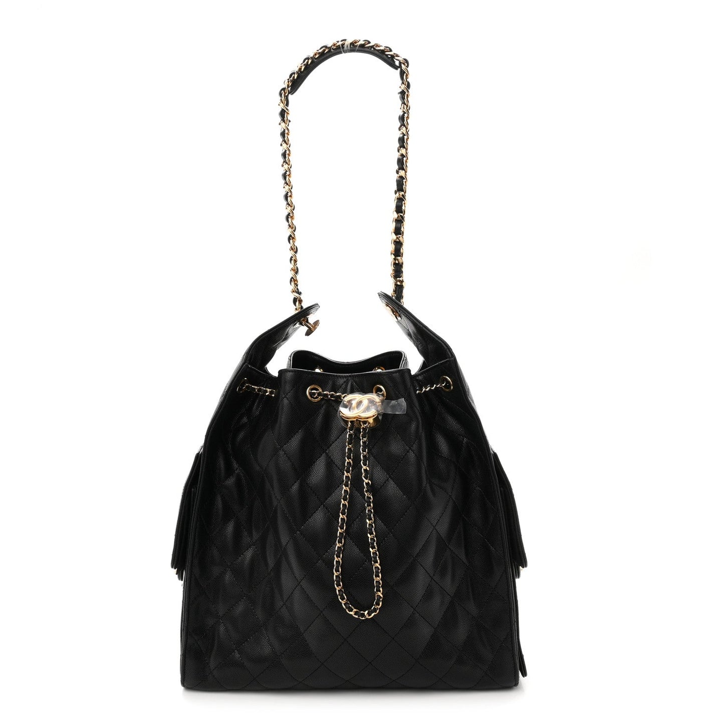 Caviar Quilted Medium Chanel 25 Handbag Black