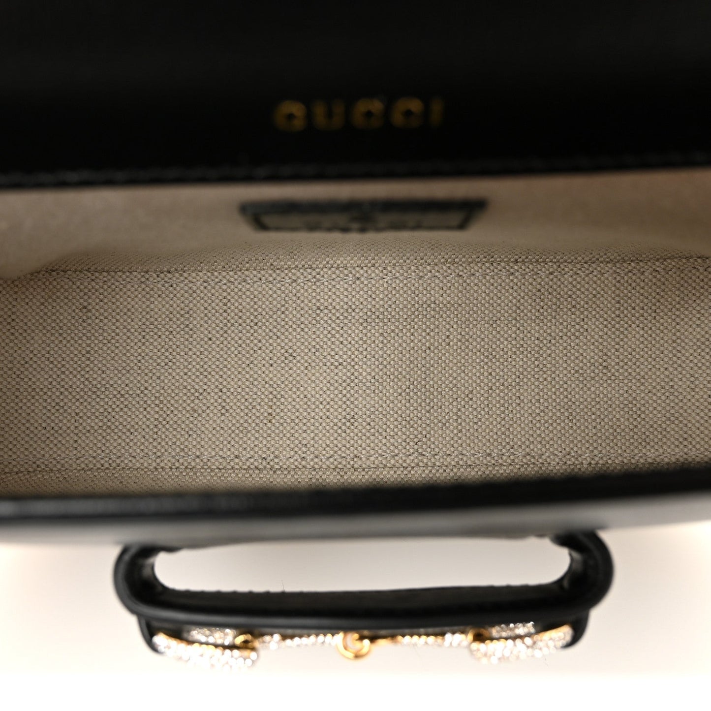 Azalea Calfskin Mini Crystal Horsebit 1955 Shoulder Bag Black