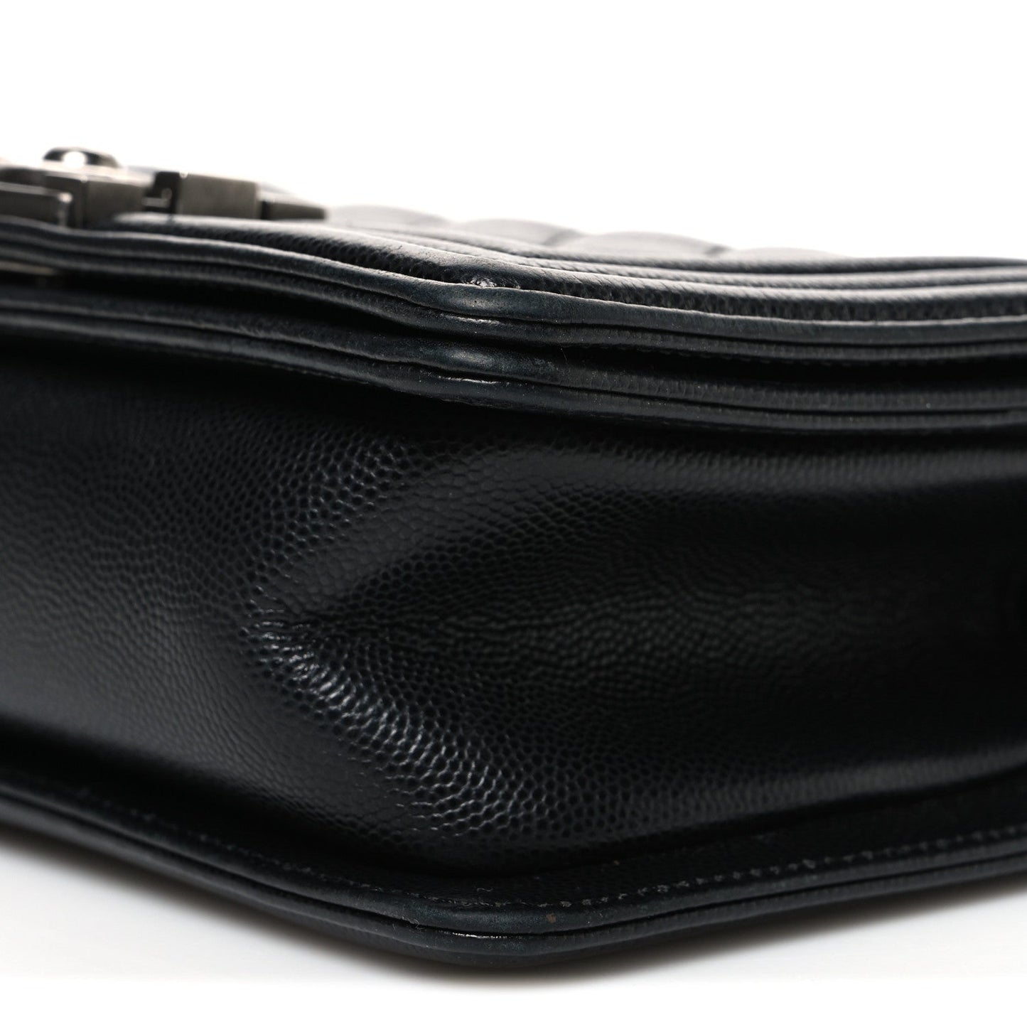 Caviar Quilted Small Boy Flap Black