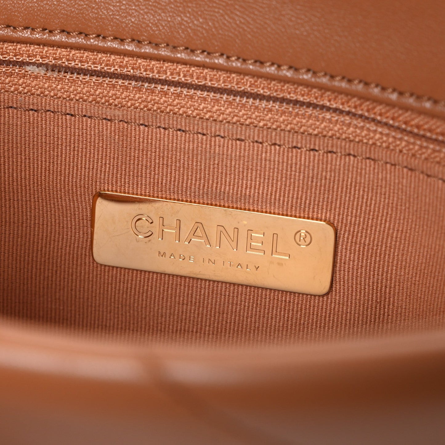 Lambskin Quilted Medium Chanel 19 Flap Brown