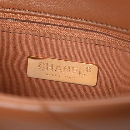 Lambskin Quilted Medium Chanel 19 Flap Brown