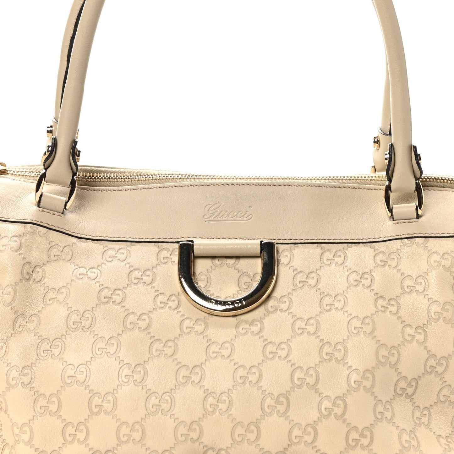 Guccissima D Gold Tote White