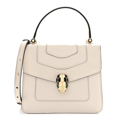 Calfskin Serpenti Forever Top Handle White