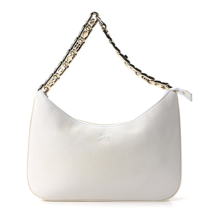 Calfskin Large Loubila Chain Shoulder Bag White