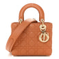 Lambskin Cannage Small Lucky Badges My Lady Dior Orange