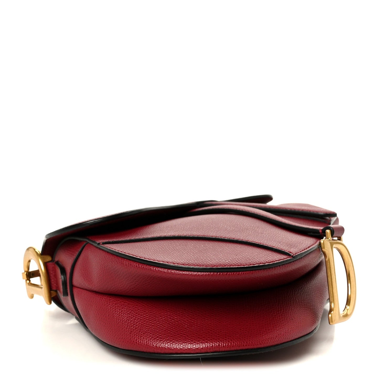 Grained Calfskin Saddle Bag Red